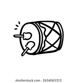 Ilustración vectorial de Doodle de tambor de Ramadán