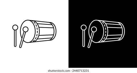 Iconos de música de tambor de Ramadán. Símbolos musulmanes festivos de instrumentos de tambores