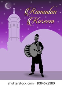 Ramadan Drummer and Ramadan Kareem Wishes. All the objects are in different layers and the text types do not need any font.