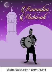 Ramadan Drummer and Ramadan Mubarak Wishes. All the objects are in different layers and the text types do not need any font. 