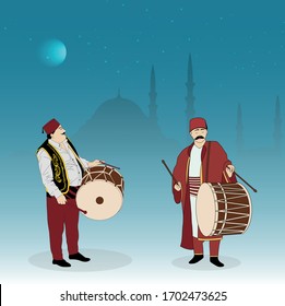 ramadan drummers, drum, Ramadan, Ramazan Davulcusu, Ottoman, playing drum,islamic, muslim, ramadan kareem, ramadan drummer, sufi