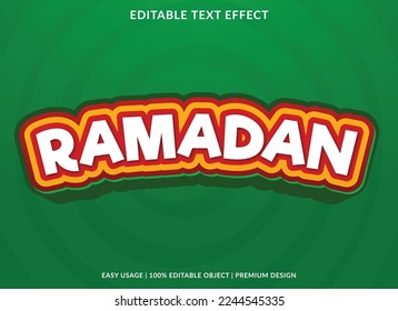 ramadan editable text effect template with 3d style and abstract background