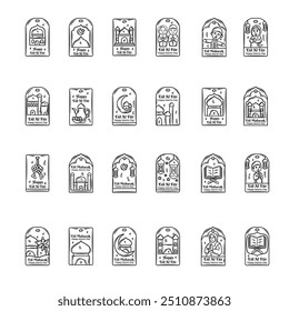Ramadan and Eid Greetings Tag Sticker Set - Colorless