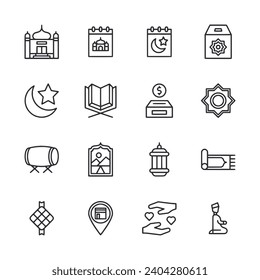 Ramadan and Eid icon set