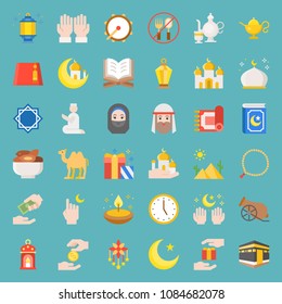 ramadan and eid Mubarak celebration icon, flat design