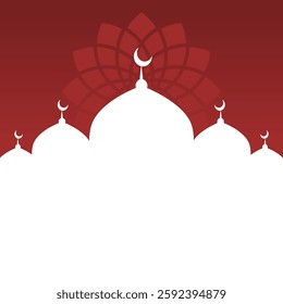 Ramadan and Eid mubarak concept with copy space, mosque, and door. suitable for islamic greeting banner