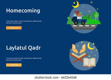 Ramadan and Eid Mubarak Conceptual Banner