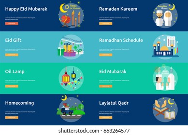 Ramadan and Eid Mubarak Conceptual Banner