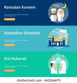 Ramadan and Eid Mubarak Conceptual Banner