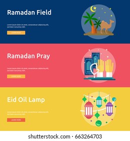 Ramadan and Eid Mubarak Conceptual Banner