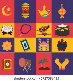 Ramadán y Eid Mubarak Flat Icons Colección