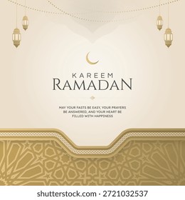 Ramadã Eid Mubarak cartão de saudação fundo projeto modelo com ornamentos dourados e padrão islâmico