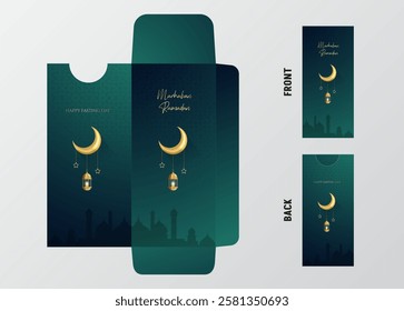 Ramadan and Eid Mubarak greetings envelope template design. Ramadan, Eid Mubarak, Eid Adha holidays event