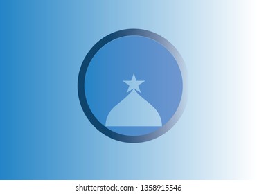 Ramadan eid Mubarak logo, simple mosque