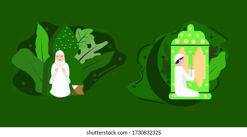 ramadan and eid mubarak muslim prayer people fasting 