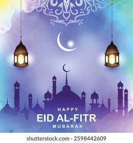 Ramadan Eid Mubarak Template is a beautifully designed template perfect for social media posts, greeting cards, and invitations.
