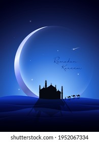 Ramadan and Eid Mubarak vector greeting background for banner, Flyer, social media, print, poster, web.
