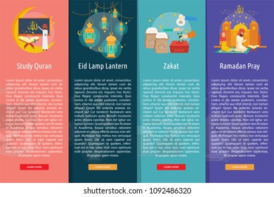 Ramadan and Eid Mubarak Vertical Banner Concept