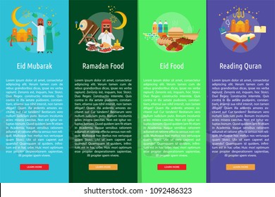 Ramadan and Eid Mubarak Vertical Banner Concept