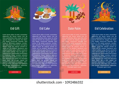 Ramadan and Eid Mubarak Vertical Banner Concept