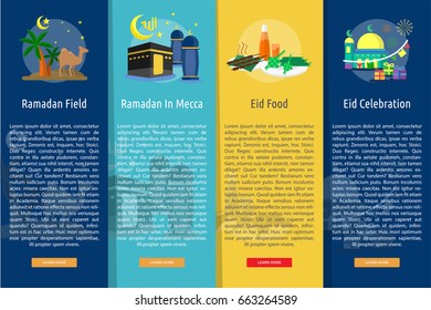 Ramadan and Eid Mubarak Vertical Banner Concept