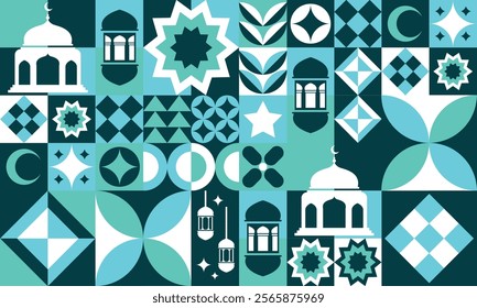 Ramadan element geometric shape vector background