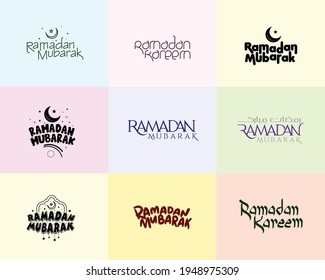 Diseños de tipografía creativa en inglés de Ramadán