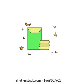 Ramadan envelope template design icon