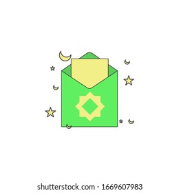 Ramadan envelope template design icon