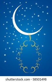 Ramadan evening, stars and crescents