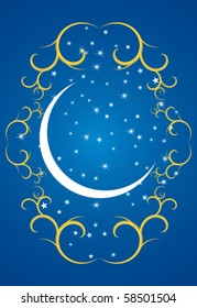 Ramadan evening, stars and crescents