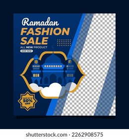 Ramadan fashion sale social media post template design banners square