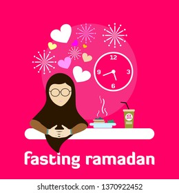 Ramadan and Fasting Conceptual Design Illustration Template - Vector