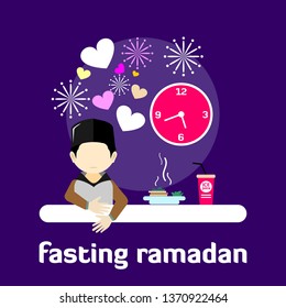 Ramadan and Fasting Conceptual Design Illustration Template - Vector