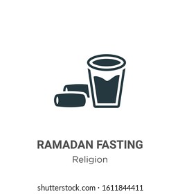 Ramadan fasting glyph icon vector on white background. Flat vector ramadan fasting icon symbol sign from modern religion collection for mobile concept and web apps design.
