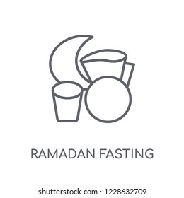 Ramadan Fasting linear icon. Modern outline Ramadan Fasting logo concept on white background from Religion-2 collection. Suitable for use on web apps, mobile apps and print media.