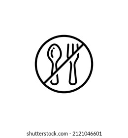 Ramadan fasting outline icon vector illustration. Fasting icon vector