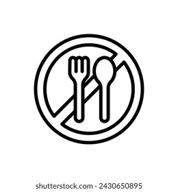 Ilustración vectorial de icono de esquema de ayuno de Ramadán