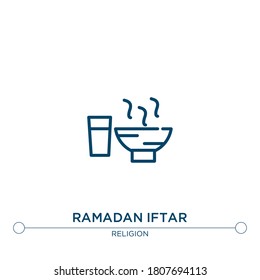 ramadan fasting outline vector icon. simple element illustration. ramadan fasting outline icon from editable religion concept. can be used for web and mobile
