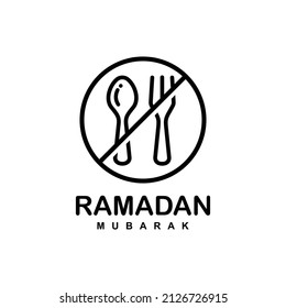 Ramadan fasting einfache flache Logo, Vektorgrafik. Fasting-Logo-Vektorgrafik
