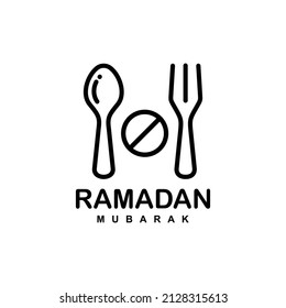 Ramadan fasting simple flat logo vector illustration. Fasting logo vector