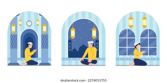 Ilustración de diseño de paquetes planos de Ramadán