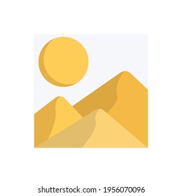 Diseño de ilustraciones vectoriales de icono del desierto plano de Ramadán, este vector es adecuado para iconos, logos, ilustraciones, pegatinas, libros, cubiertas, etc.