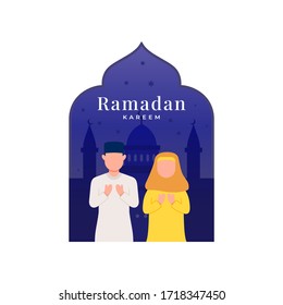 Ramadan flat design illustration concept
