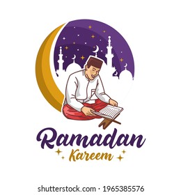 ramadan flat design vector tempale
