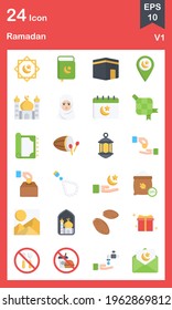 Ramadan flat icon pack vector illustration design, this vector is suitable for icons, logos, illustrations, stickers, books, covers, etc.