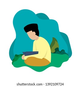 ramadan flat illustration, character flat.