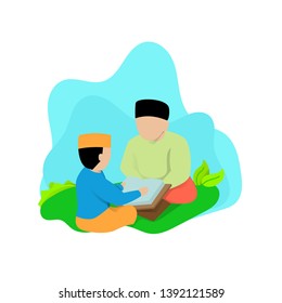 Ramadan flat illustration, character illustration.