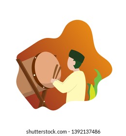 ramadan flat illustration, ramadan design.