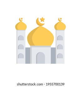 Ramadan flat mosque icon vector illustration design, this vector is suitable for icons, logos, illustrations, stickers, books, covers, etc.